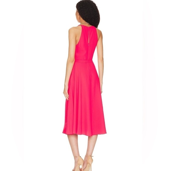 Amanda Uprichard Elondra Sleeveless Midi Dress in Electric Rouge Pink Sz XS - Picture 3 of 12